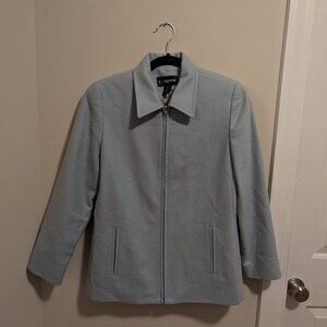 Company Ellen Tracy powder blue wool/nylon blend zip-up blazer - Size 8 petite